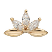 14K Solid Gold Crowned Lotus
